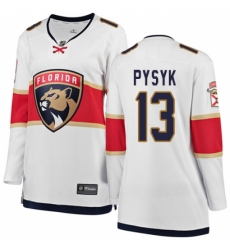 Women's Florida Panthers #13 Mark Pysyk Authentic White Away Fanatics Branded Breakaway NHL Jersey