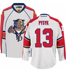 Women's Reebok Florida Panthers #13 Mark Pysyk Authentic White Away NHL Jersey