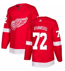 Men's Adidas Detroit Red Wings #72 Andreas Athanasiou Authentic Red Home NHL Jersey