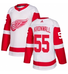 Youth Adidas Detroit Red Wings #55 Niklas Kronwall Authentic White Away NHL Jersey