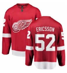 Men's Detroit Red Wings #52 Jonathan Ericsson Fanatics Branded Red Home Breakaway NHL Jersey
