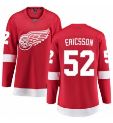 Women's Detroit Red Wings #52 Jonathan Ericsson Fanatics Branded Red Home Breakaway NHL Jersey