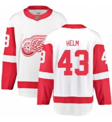 Youth Detroit Red Wings #43 Darren Helm Fanatics Branded White Away Breakaway NHL Jersey