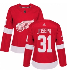 Women's Adidas Detroit Red Wings #31 Curtis Joseph Authentic Red Home NHL Jersey