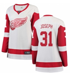 Women's Detroit Red Wings #31 Curtis Joseph Authentic White Away Fanatics Branded Breakaway NHL Jersey
