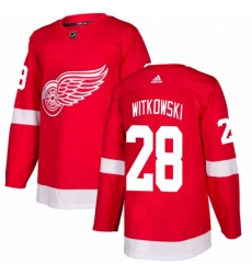 Men's Adidas Detroit Red Wings #28 Luke Witkowski Authentic Red Home NHL Jersey