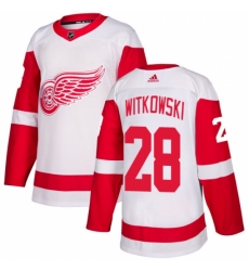 Women's Adidas Detroit Red Wings #28 Luke Witkowski Authentic White Away NHL Jersey