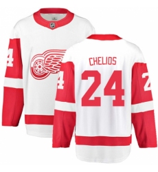 Youth Detroit Red Wings #24 Chris Chelios Fanatics Branded White Away Breakaway NHL Jersey