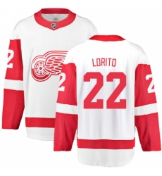 Men's Detroit Red Wings #22 Matthew Lorito Fanatics Branded White Away Breakaway NHL Jersey