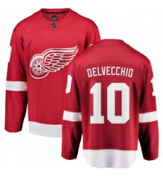 Men's Detroit Red Wings #10 Alex Delvecchio Fanatics Branded Red Home Breakaway NHL Jersey