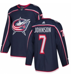 Youth Adidas Columbus Blue Jackets #7 Jack Johnson Authentic Navy Blue Home NHL Jersey