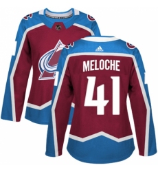 Women's Adidas Colorado Avalanche #41 Nicolas Meloche Authentic Burgundy Red Home NHL Jersey