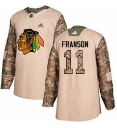 Men's Adidas Chicago Blackhawks #11 Cody Franson Authentic Camo Veterans Day Practice NHL Jersey