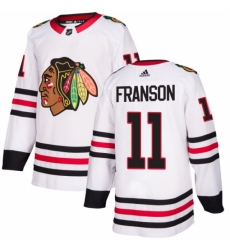 Men's Adidas Chicago Blackhawks #11 Cody Franson Authentic White Away NHL Jersey