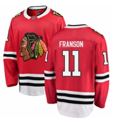 Men's Chicago Blackhawks #11 Cody Franson Fanatics Branded Red Home Breakaway NHL Jersey