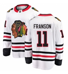 Men's Chicago Blackhawks #11 Cody Franson Fanatics Branded White Away Breakaway NHL Jersey