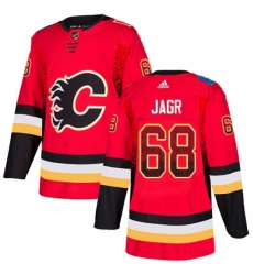 Men's Adidas Calgary Flames #68 Jaromir Jagr Authentic Red Drift Fashion NHL Jersey
