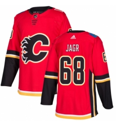 Men's Adidas Calgary Flames #68 Jaromir Jagr Premier Red Home NHL Jersey