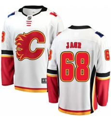 Men's Calgary Flames #68 Jaromir Jagr Fanatics Branded White Away Breakaway NHL Jersey