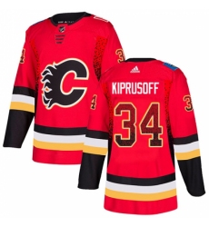 Men's Adidas Calgary Flames #34 Miikka Kiprusoff Authentic Red Drift Fashion NHL Jersey