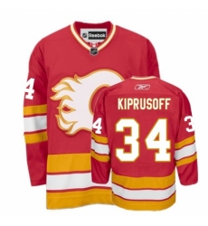 Youth Reebok Calgary Flames #34 Miikka Kiprusoff Authentic Red Third NHL Jersey