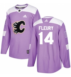 Youth Reebok Calgary Flames #14 Theoren Fleury Authentic Purple Fights Cancer Practice NHL Jersey