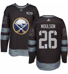 Men's Adidas Buffalo Sabres #26 Matt Moulson Authentic Black 1917-2017 100th Anniversary NHL Jersey