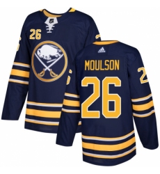 Men's Adidas Buffalo Sabres #26 Matt Moulson Premier Navy Blue Home NHL Jersey