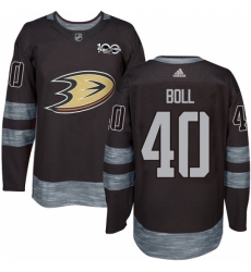 Men's Adidas Anaheim Ducks #40 Jared Boll Authentic Black 1917-2017 100th Anniversary NHL Jersey