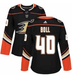 Women's Adidas Anaheim Ducks #40 Jared Boll Authentic Black Home NHL Jersey