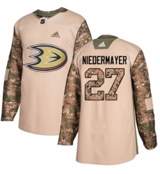 Men's Adidas Anaheim Ducks #27 Scott Niedermayer Authentic Camo Veterans Day Practice NHL Jersey