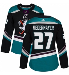 Women's Adidas Anaheim Ducks #27 Scott Niedermayer Authentic Black Teal Third NHL Jersey