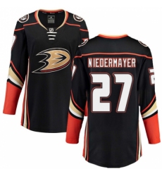 Women's Anaheim Ducks #27 Scott Niedermayer Fanatics Branded Black Home Breakaway NHL Jersey