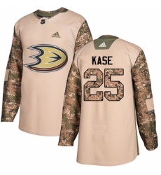 Men's Adidas Anaheim Ducks #25 Ondrej Kase Authentic Camo Veterans Day Practice NHL Jersey