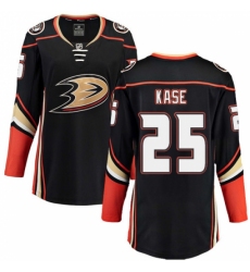 Women's Anaheim Ducks #25 Ondrej Kase Fanatics Branded Black Home Breakaway NHL Jersey