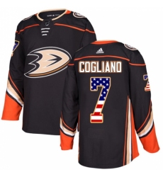 Men's Adidas Anaheim Ducks #7 Andrew Cogliano Authentic Black USA Flag Fashion NHL Jersey