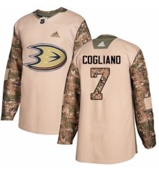 Men's Adidas Anaheim Ducks #7 Andrew Cogliano Authentic Camo Veterans Day Practice NHL Jersey