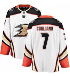 Men's Anaheim Ducks #7 Andrew Cogliano Fanatics Branded White Away Breakaway NHL Jersey