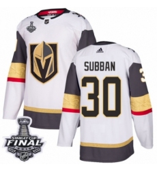 Women's Adidas Vegas Golden Knights #30 Malcolm Subban Authentic White Away 2018 Stanley Cup Final NHL Jersey