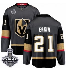 Men's Vegas Golden Knights #21 Cody Eakin Authentic Black Home Fanatics Branded Breakaway 2018 Stanley Cup Final NHL Jersey