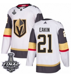 Youth Adidas Vegas Golden Knights #21 Cody Eakin Authentic White Away 2018 Stanley Cup Final NHL Jersey