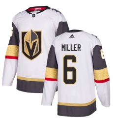 Women's Adidas Vegas Golden Knights #6 Colin Miller Authentic White Away NHL Jersey