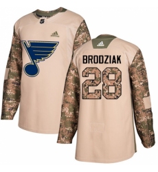 Men's Adidas St. Louis Blues #28 Kyle Brodziak Authentic Camo Veterans Day Practice NHL Jersey