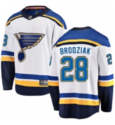 Men's St. Louis Blues #28 Kyle Brodziak Fanatics Branded White Away Breakaway NHL Jersey