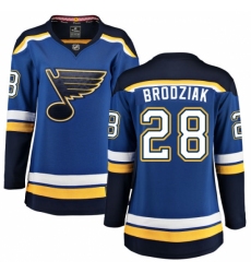 Women's St. Louis Blues #28 Kyle Brodziak Fanatics Branded Royal Blue Home Breakaway NHL Jersey