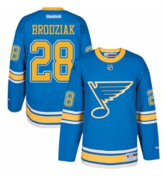 Youth Reebok St. Louis Blues #28 Kyle Brodziak Authentic Blue 2017 Winter Classic NHL Jersey