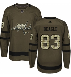 Men's Adidas Washington Capitals #83 Jay Beagle Authentic Green Salute to Service NHL Jersey