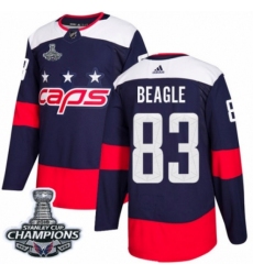 Men's Adidas Washington Capitals #83 Jay Beagle Authentic Navy Blue 2018 Stadium Series 2018 Stanley Cup Final Champions NHL Jersey