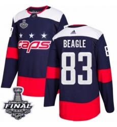 Men's Adidas Washington Capitals #83 Jay Beagle Authentic Navy Blue 2018 Stadium Series 2018 Stanley Cup Final NHL Jersey