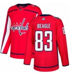 Men's Adidas Washington Capitals #83 Jay Beagle Authentic Red Home NHL Jersey